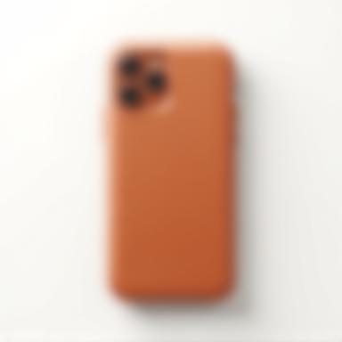 SleekGrip minimalist case on phone, top view